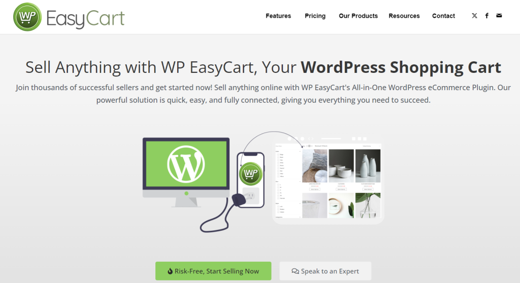 WP EasyCart home page