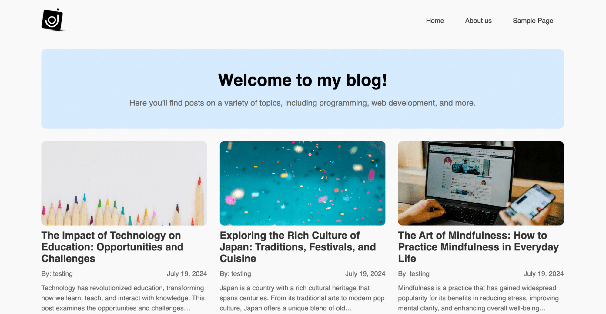 Classic WordPress blog theme