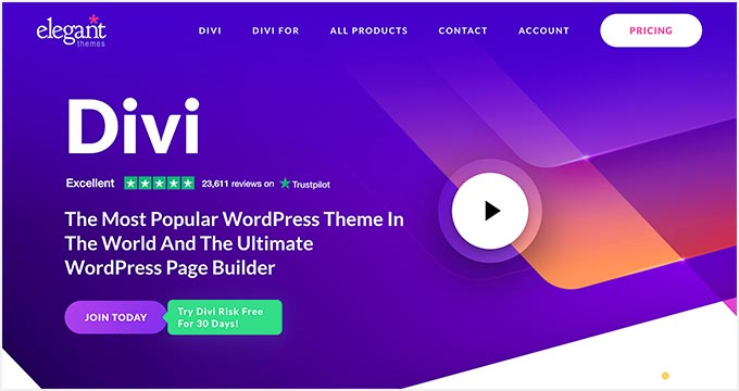 Divi landing page