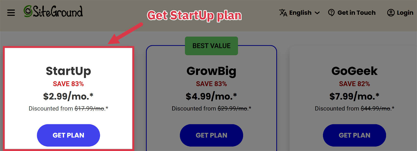 Siteground pricing