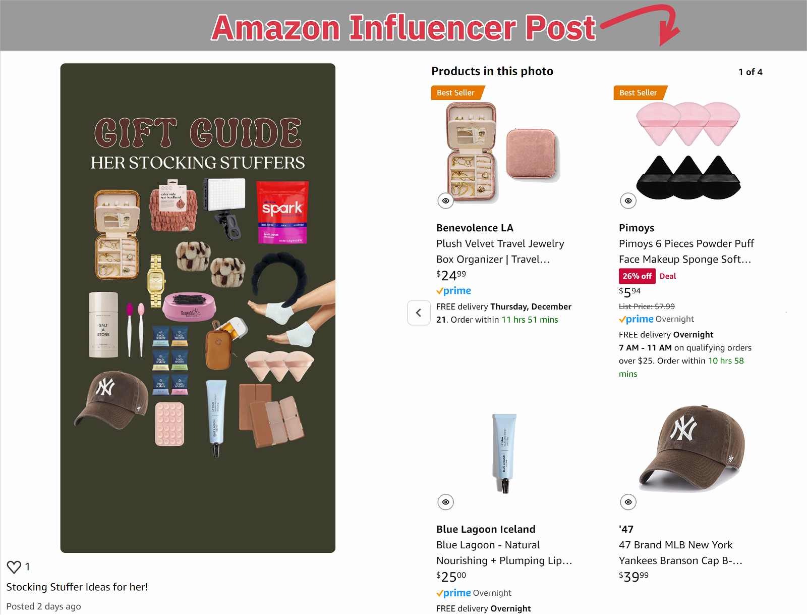 Amazon Influencer Post