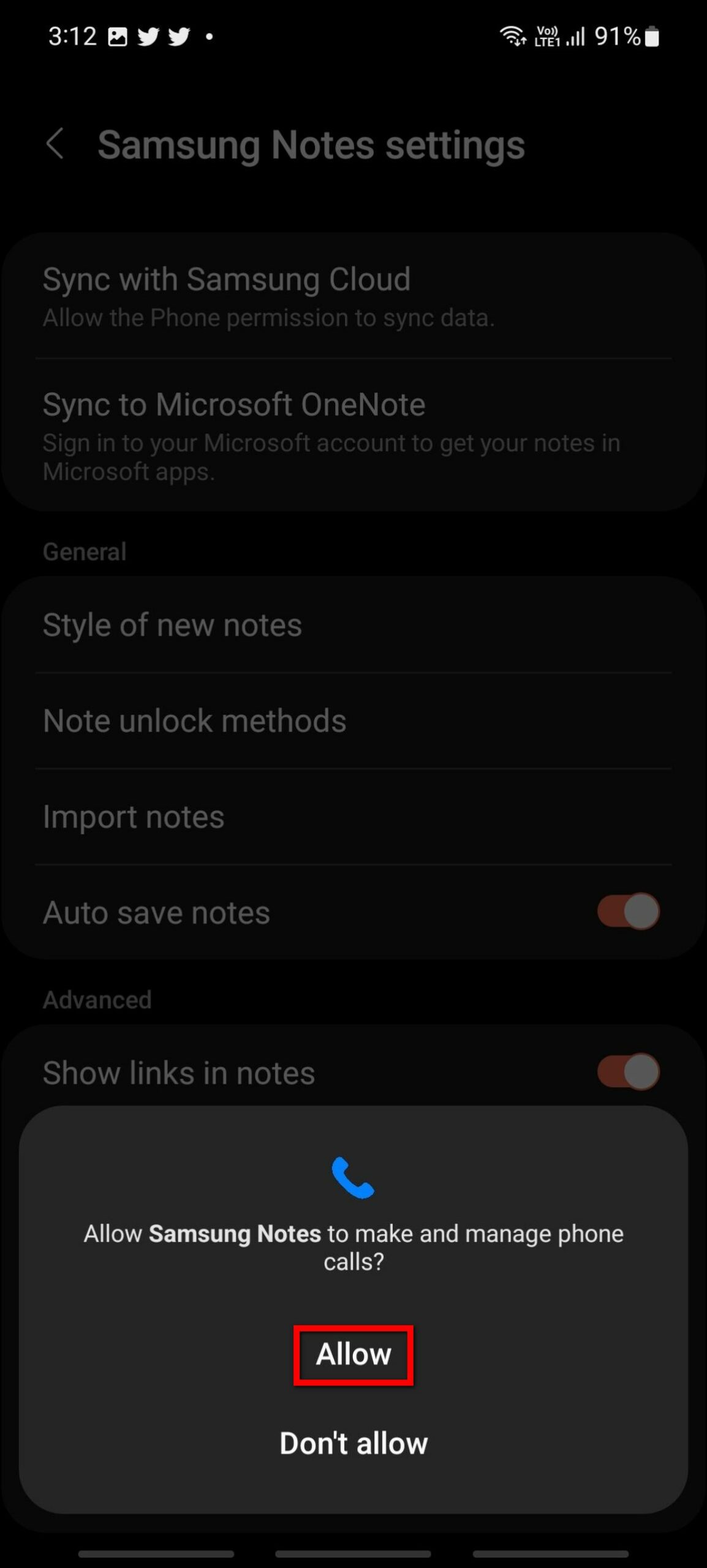 fix samsung notes crashing