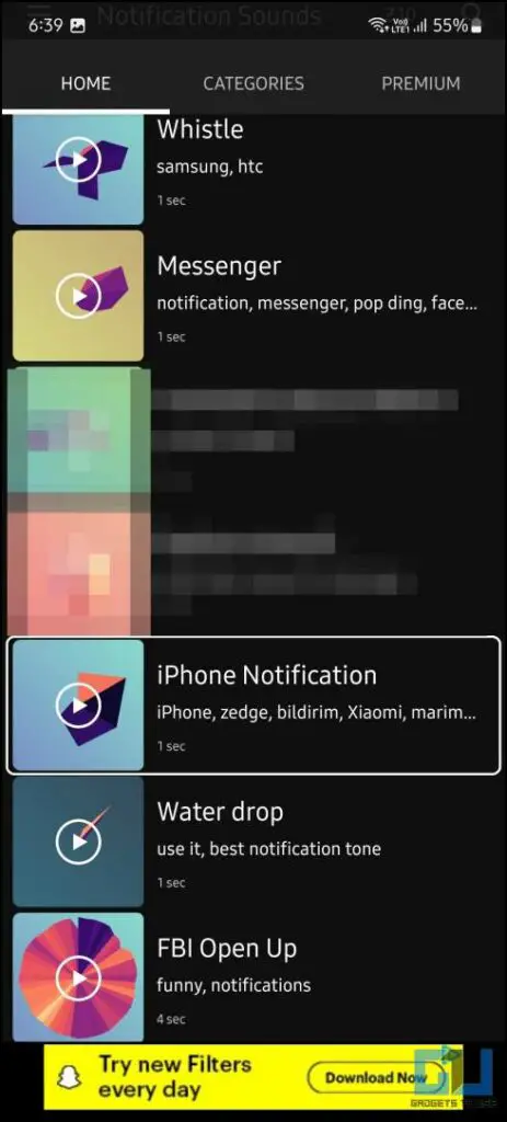 Change App Notification sound