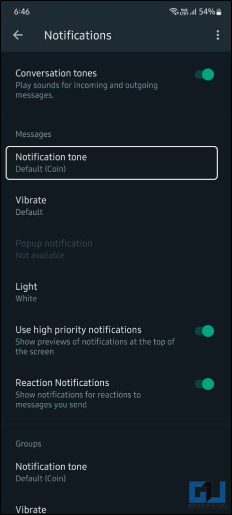 Change App Notification sound