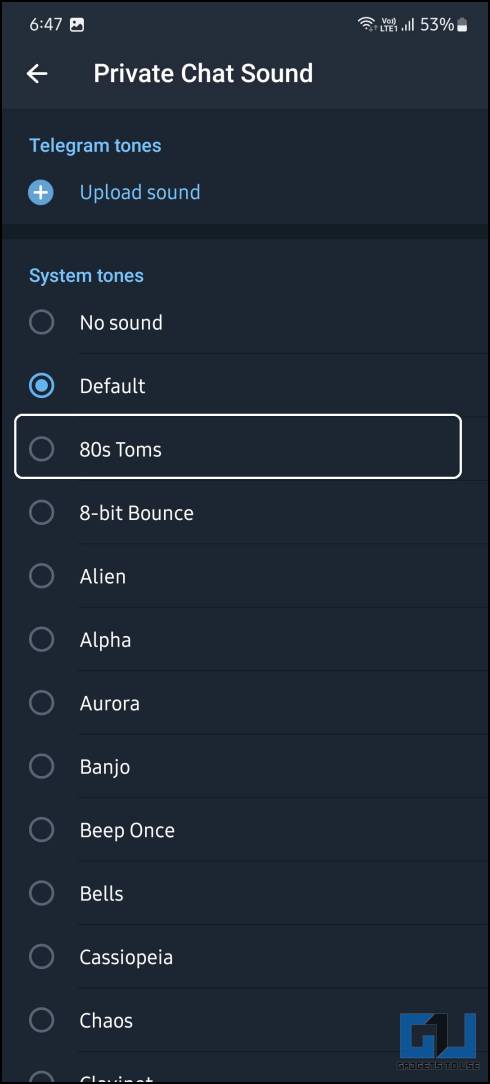 Change App Notification sound