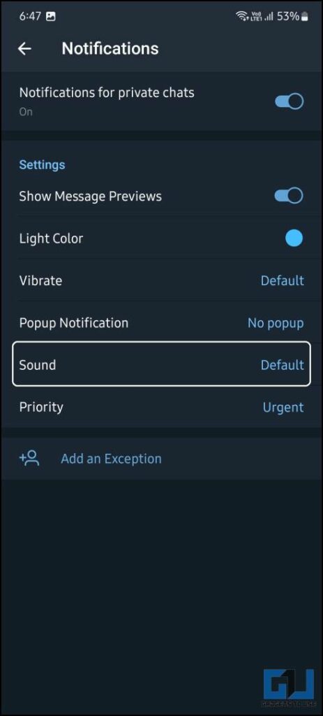 Change App Notification sound