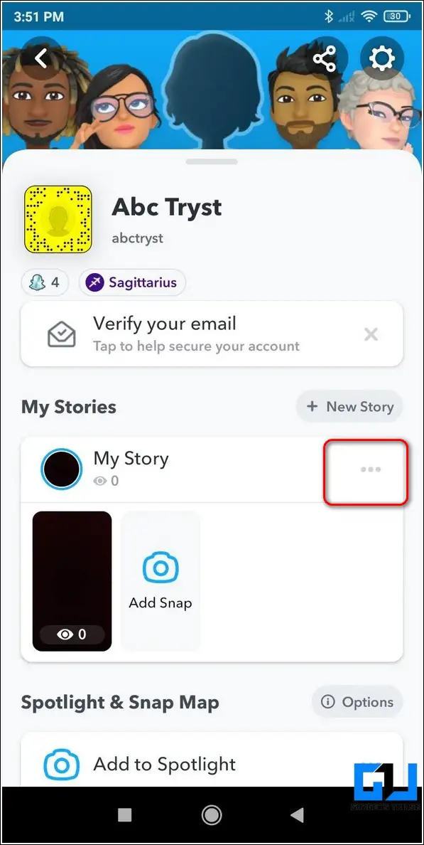 Hide Snapchat Story