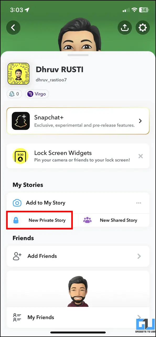 Hide Snapchat Story