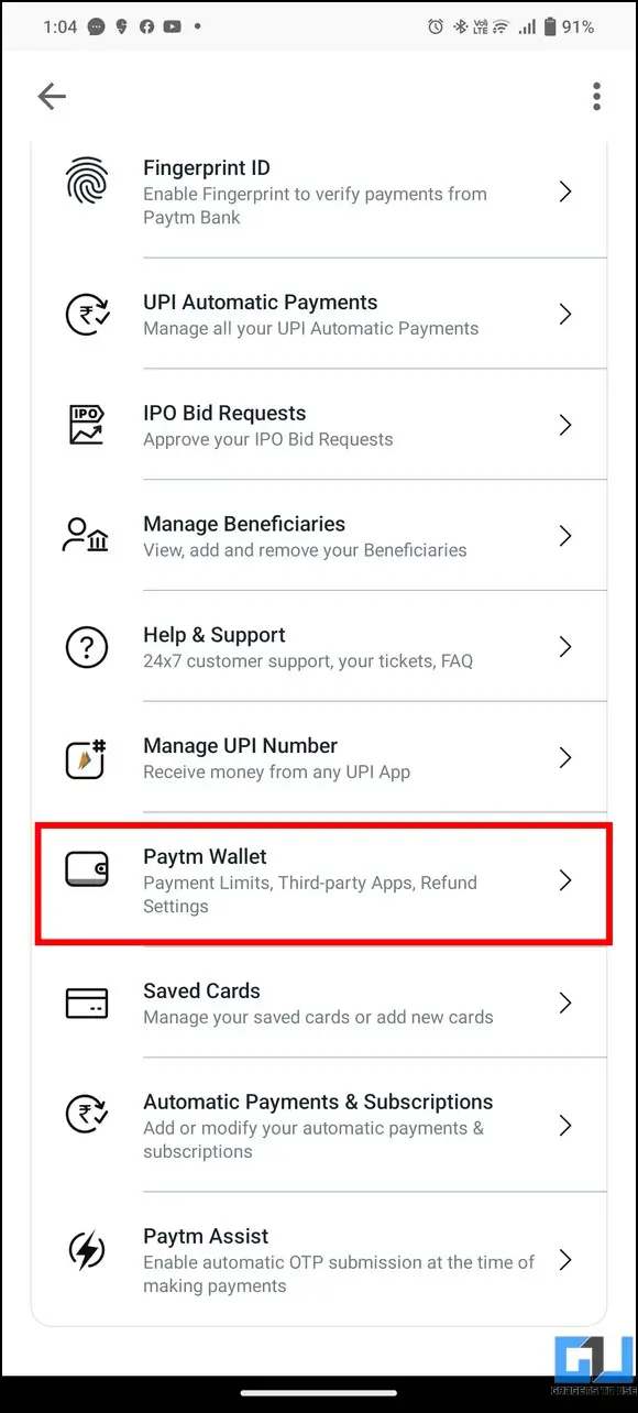 Remove Paytm Third Party App