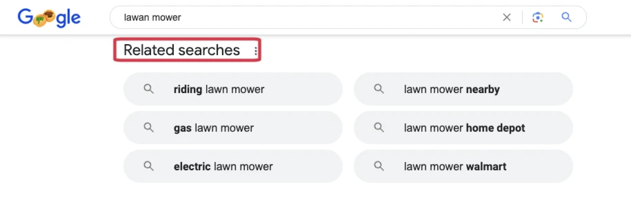 lawn mower related searches entites