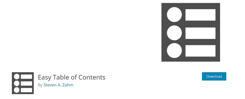 Easy Table of Contents plugin banner