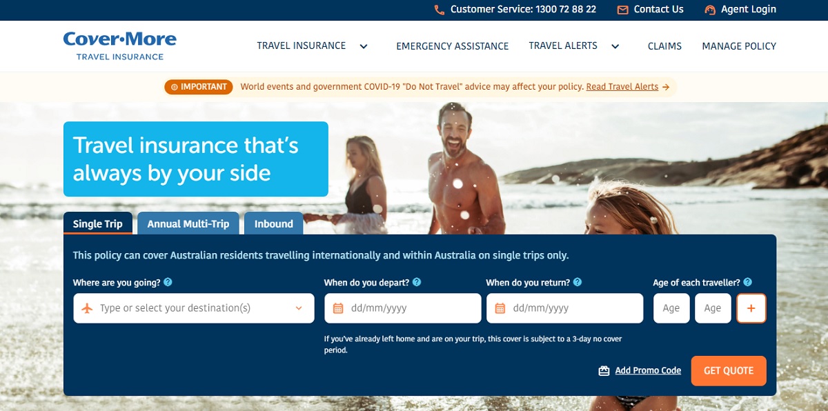 Cover-More travel insurance provider.