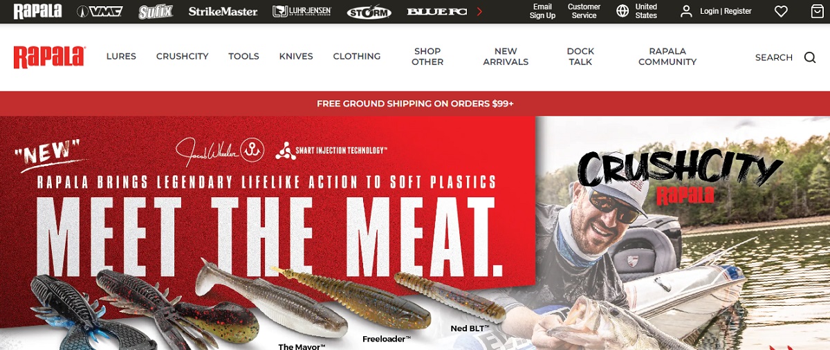 Rapala landing page.