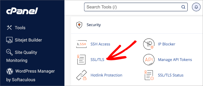 SSLTLS in cpanel