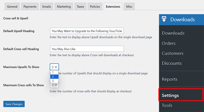 Add headings for cross sell and upsell sections